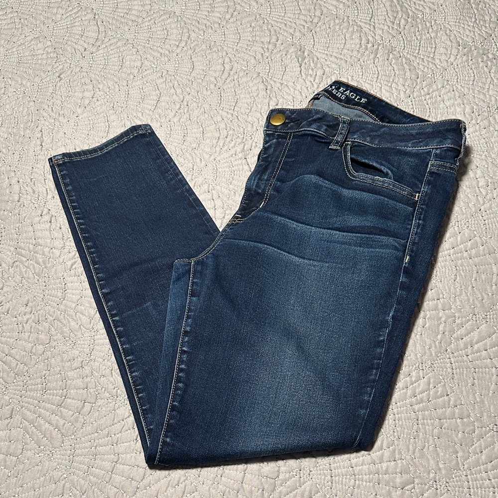 American Eagle Outfitters Dark Wash Jeggings, EUC (Wore Once), Size 16 Short